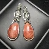 Link Armbanden Natuurlijke Rode Kant Agaat Koperdraad Verpakt Teardrop Hanger Handgemaakte Vrouwen Healing Edelsteen Kristal Voor Liefhebbers Vriendin