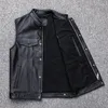 Gilets pour hommes PU gilet bouton moto décontracté en cuir Colete Masculino Coletes Steampunk Chaleco Chalecos Para Hombre