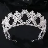 Pinces à cheveux en perles, grande couronne, coiffure de mariage, faite à la main, cercle complet creux, bijoux ronds, accessoires de perles