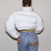 Women's Trench Coats Winter Women Bright PU Leather Woman Jacket Long Sleeve Stand Collar Zipper Warm Short Bubble Coat 2023