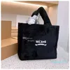 Women Tote Designer Teddy Shopping Winter Travel Large Black Tote Shoulder Handbag Winter Wool