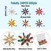 Encantos 24 peças liga multicolorida acrílico strass flor para chaveiro diy colar brincos acessórios de fabricação de joias da moda