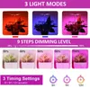 Grow Lights Dimmable LED Grow Light for Indoor Plants Phytolamp Full Spectrum Height Adjustable Seedling Growing Lamp with Auto On/Off Timer P230413