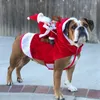 Vestuário de cachorro Pet Roupas de Natal Papai Noel Cão Traje Filhote de Cachorro Jaqueta Terno com Cap Roupas Cosplay para Pequenos Médios Grandes Cães Gatos 231110