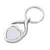 Bricolage blanc Sublimation porte-clés pendentif transfert de chaleur métal porte-clés voiture porte-clés cadeau porte-clés
