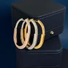 Hoop & Huggie Gold Plated U Style Crystal Lock Earrings Jewelries Letter wedding gift factory wholesale With dust bag