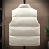 Mens Vests Men Vest Jacket Autumn Winter Big Size Sleeveless Solid Color White Puffer Streetwear Fashion 231110