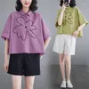 Blusas femininas 2023 chegada estilo coreano japonês bordado floral chique meninas soltas blusa de verão camisas rua moda feminina casual