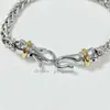 designer bracelet Sterling Hook women jewelry woman charm bracelets Twisted Wire Buckle Bracelet luxury bangle Silver with 14k Yellow Plated