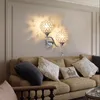 Wall Lamp Modern Bedside Crystal Led Lights For Bedroom Living Room Indoor Stairs E27 Sliver/Gold Home Sconce