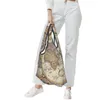 Shopping Bags Geography Women's Casual Shoulder Bag Large Capacity Tote Portable Storage Foldable Handbags