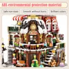 Diecast Model 2506pcs Mini City Street View Christmas Cafe Building Blocks Friends Retro Architecture Figurer Bricks Toys For Children Gifts 231110