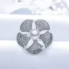 Cluster Anelli 2023 Moda Ansia Spinner Anello per le donne di alta qualità Cubic Zirconia gioielli placcati in oro bianco con perla finta