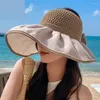 Hüte mit breiter Krempe, Sommer für Frauen, Sonnenhut, große Krempe, faltbar, leer, Kappe, Outdoor-Strand, Damen, UV-Schutz, Sonnenhut, Gorros