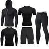 Tracksuits voor heren Compressie Running Set voetbalbasketbal fietsen fitness sport slijtage kits tiener strakke ademende jersey 230412