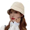 Berets Fashion Fisherman Hat Plain Basin Bucket Face Small Casual Wild Without Makeup Girl Goout Folding Cap