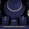 Halsbandörhängen set Ackning Bridal 4st Zirconia for Women Party Luxury Dubai Nigeria CZ Crystal Wedding Armband Ring