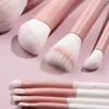 Make -upborstels 12 -stks roze marmeren marmeren vezel mengborstel professionele set concealer blush tool