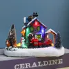 Christmas Decorations DIY Christmas Village Houses with Movement and Lighting Resin Figure Snow Ball House Ornament Figurines Belen Figures and Houses 231113