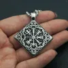 Pendant Necklaces 10pcs Nordic Viking Stainless Steel Square Compass Necklace For Men Hip-hop Fashion Jewelry