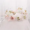 Headpieces Romantic Women'S Fairy Hair Crowns Wreath Sweet Butterfly Flower Hairband Crown With Ribbon Party Bridal Headband Jewelry