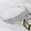 Hair Clips Baroque Luxury Cubic Zircon Crown Crystal Heart Bridal Tiaras Rhinestone Pageant Diadem Bride Headband Wedding Accessories