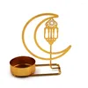 Держатели свечей арабский стиль металлическая луна Золотая держатель Романтический обеденный стол R7UB R7UB