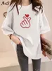 Damen T-Shirt Anbenser Damen T-Shirt Harajuku Love T Shirt Damen Feminina Ladies Than Heart Graphic T Shirts Damen Sommer Femme Kleidung 230413