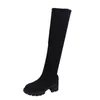 Boots Sexy Slim Over The Knee Stretch Socks Boots Women Autumn Thick High Heels Long Boots Woman Anti-slip Platform Shoes Comfortable AA230412