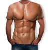 メンズTシャツ勇敢な男性用特大の筋肉3Dプリントストリートウェアヒップホップファッションパーソナリティハラジュクカジュアル