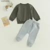 Kledingsets Kinderen Baby Jongens 2 STKS Herfstkleding Sets Lange mouw Briefprint Sweatshirts Tops Broek Baby