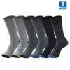 Chaussettes pour hommes 6 paires hommes affaires robe Tube haute qualité pur coton décontracté marque Design de mode bleu points motif MaleMiddle