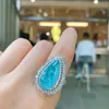 Chains Brand Genuine Luxury Real Jewels Colorful Treasure Necklace Inlaid Imitation Palaiba Main Stone Large Water Drop 10 20 Ring Pe