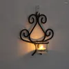 Ljushållare vägg hängande hållare sconce vintage metall ljusstake hemrum smidesjärn tekelkast