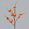 Decorative Flowers 96cm Artificial Persimmon Chinese Style Home Decoration El Shopping Mall Soft Fake Wedding