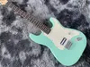 China electric guitar green color white pearl pickguard basswood body maple neck 6 strings