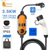 Zubehör für Elektrofahrzeuge feyree EV-Ladegerät Typ2-Kabel Tragbare EVSE-Ladebox Einstellbarer Strom 16A 3,5 kW Auto IEC62196 Schuko-Stecker Q231113