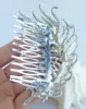 Hårklipp charmiga 4.33 "Purple Rhinestone Crystal Peacock Feather Comb Weddpiece FSE05038C2A