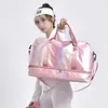 Duffelväskor Travel Handväska Bright Face Sports Fitness Bag Kvinna 2023 Yoga Simple Fashion Crossbody Hand Partihandel