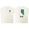 Rhude брендовая футболка с принтом для мужчин и женщин футболки с круглым вырезом весна-лето High Street Стиль качественные футболки RHUDE азиатский размер S-XL Camiseta Casablanca A15