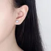 Stud Earrings 925 Sterling Silver Round Moonstone Crystal Women Small For Luxury Fine Jewelry Accessories Wholesale GaaBou