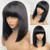 Hair Wigs Golvend Menselijk Haar Pruiken Met Bone Rechte Bob Braziliaanse Remy Losse Volledige Machine Gemaakt 250% Dichtheid Voor Zwarte Vrouwen 230413