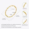 Bangle Liliflor Pulseras 18K الذهب مطلي بالفولاذ المقاوم للصدأ المجوهرات الخيزران على شكل سوار إكسسوارات النساء B232360