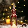 Christmas Decorations Christmas LED Light Simulation church House Luminous Cabin Merry Christmas Decorations for Home DIY Xmas Ornaments Kids Gifts 231113