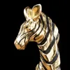 Objetos decorativos estatuetas zebra dourada artesanato escultura resina simulação estátua animal cavalo dourado estatueta decorativa acessórios para casa 231113