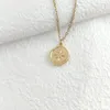 Pendant Necklaces Punk Men's Necklace Round Polished Coin Gold Color Choker Men Stainless Steel Jewelry Gifts