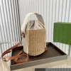 Luxury women's shopping bag Senior fashion straw braided bag Linen beach bag resort wind Designer Travel angled shoulder bag purse