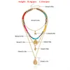 Pendentif Colliers Bohème Multicouche Chaîne Collier Pour Femmes Bijoux Conque Shell Or Été Plage Boho Perlé Filles