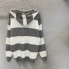 Sudadera con capucha para mujer Jumper Diseñador Mujeres Suéter Clásico Patrón de rayas Decoración Moda Casual Manga larga con capucha Suéteres de punto Ropa para mujer