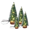 Decorazioni natalizie Cedro verde Luci LED Albero di pino Ago Ornamento da tavolo Regalo Mini 231113